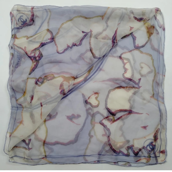 Chanel Scarf Silk Satin Wool Browns Silk Satin - Picture 7 of 9